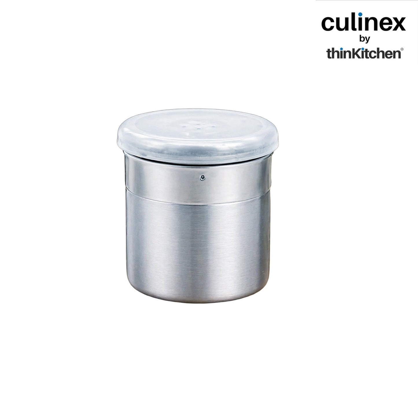 Culinex Stainless Steel Portable 2 Pcs x 120ml Mini Salt Dispenser 6x5 cms | Dual Finish Small Salt Sprinkler Canister for Salt, Powdered Sugar by thinKitchen