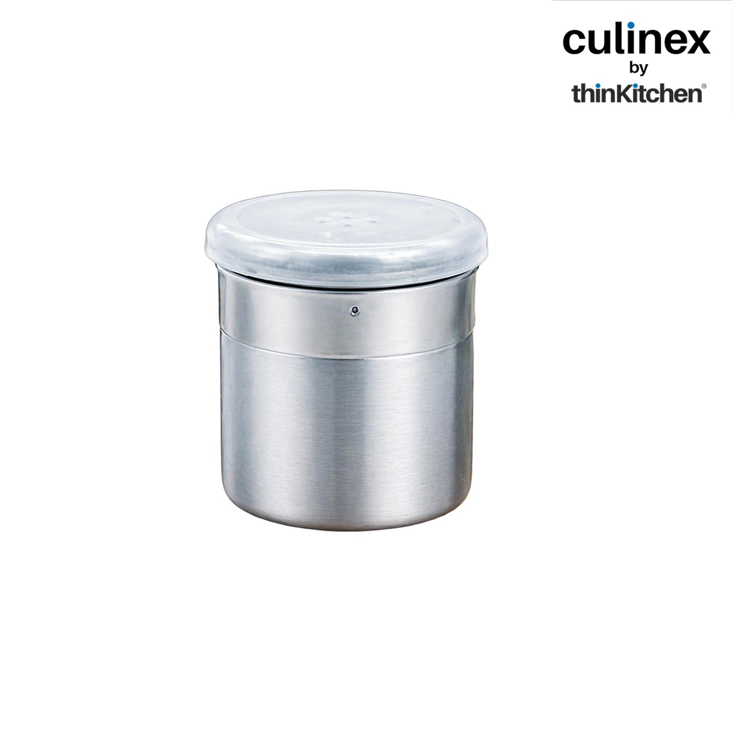 Culinex Stainless Steel Portable 2 Pcs x 120ml Mini Salt Dispenser 6x5 cms | Dual Finish Small Salt Sprinkler Canister for Salt, Powdered Sugar by thinKitchen - 2