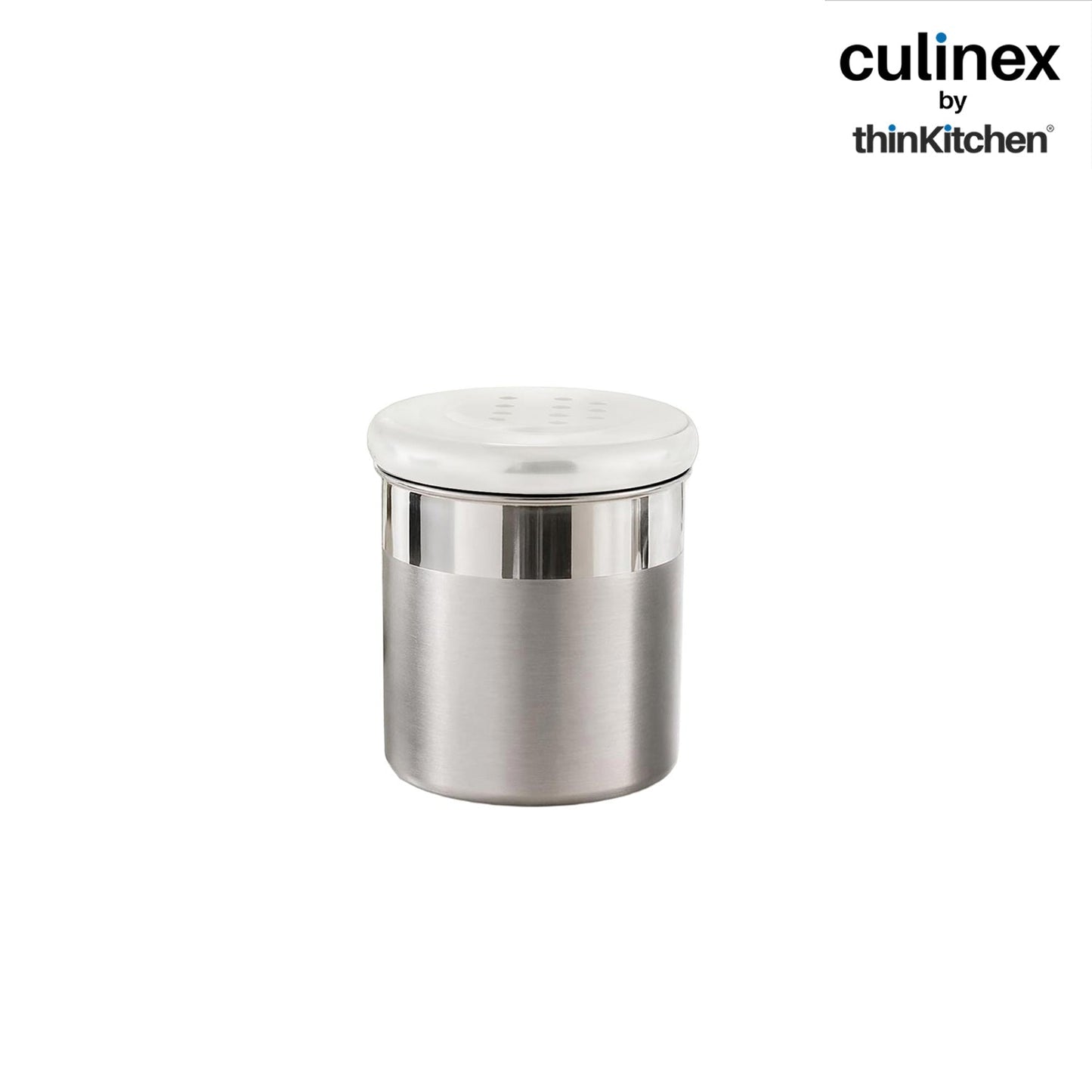 Culinex Stainless Steel Small 6 Pcs x 100ml Seasoning Salt Pepper Dispenser - 5x6 cms | Coarse Spice Sprinkler with Lid for Spices, Herbs, Masala | Dual Finish Mini Condiments Dispenser By thinKitchen