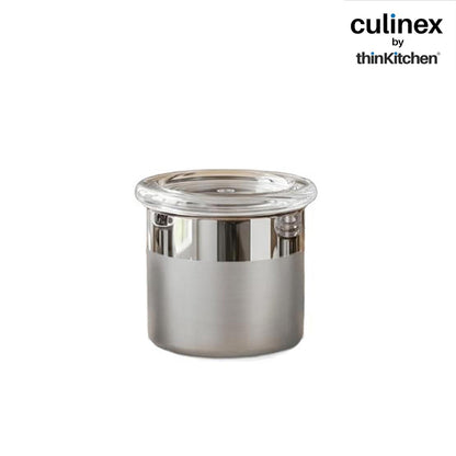 Culinex 18/8 Stainless Steel 6 Pcs x 100ml Small Airtight Storage Container (5x6cms), Mini dabba with Acrylic Lid for Kitchen | Dual Finish, Space Saving Mini Canister for Spices, Herbs By thinKitchen