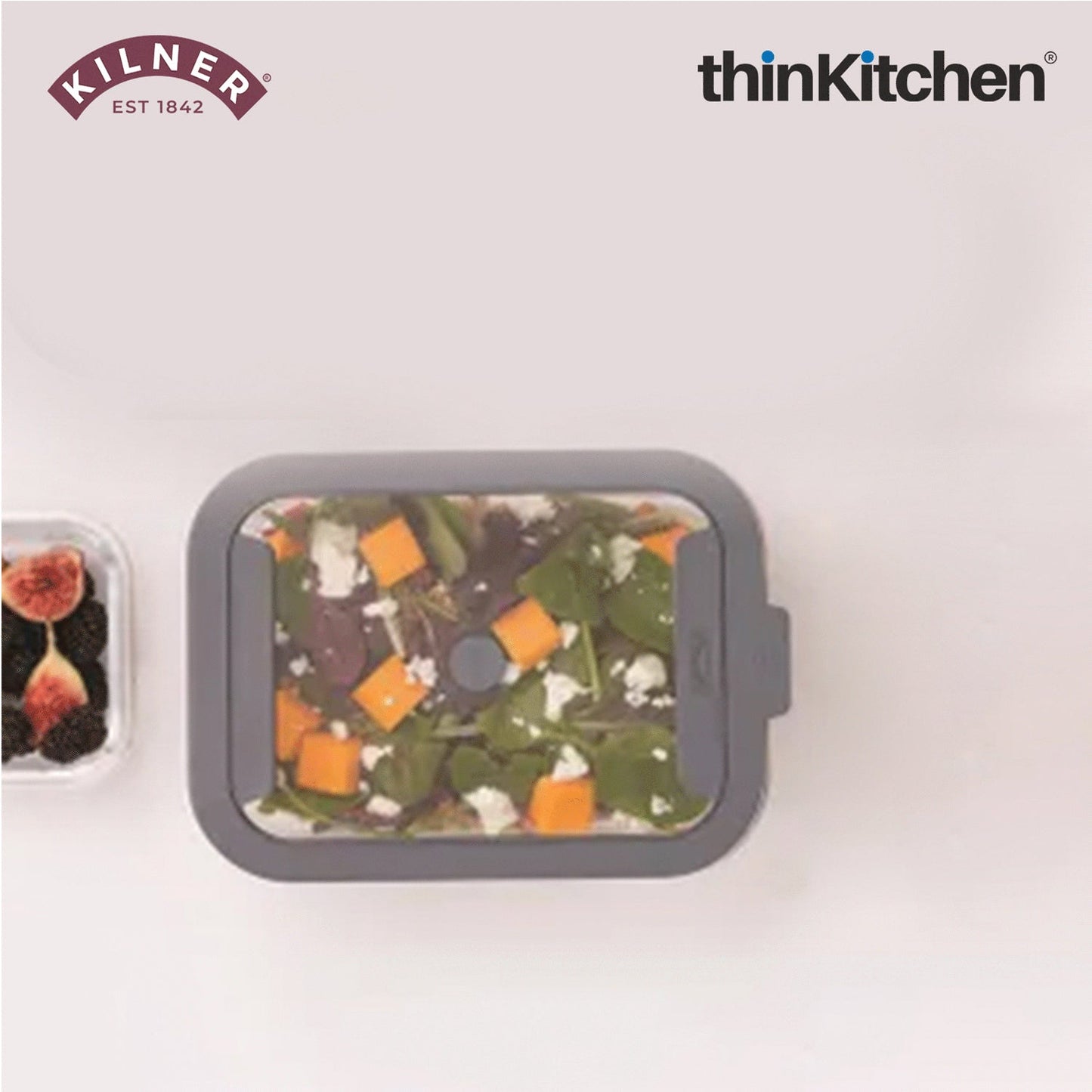 Kilner Premium 2 Pcs x 1.5 L Airtight, Leakproof Glass Container for Food Storage, Leftovers, Snacks, Meal Prep | Oven safe, Freezer Safe, Fresh Series Container for Kitchen
