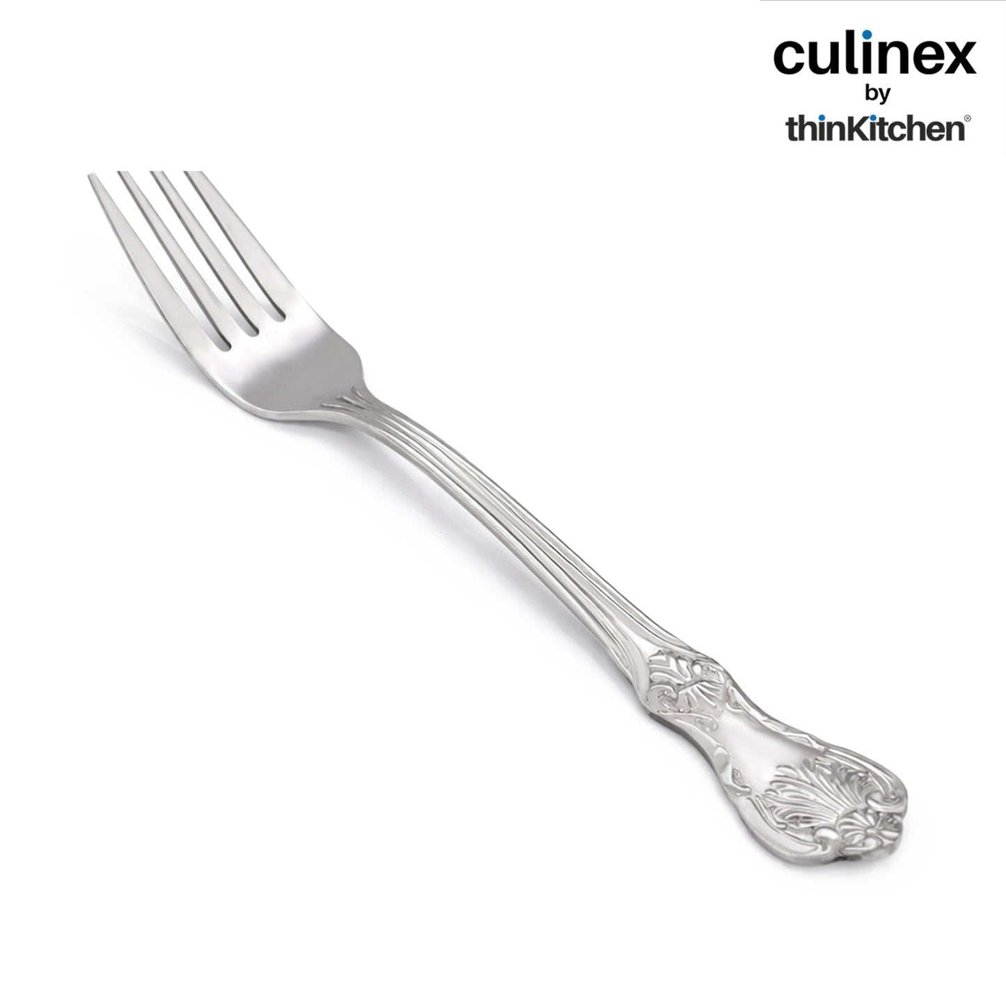 Culinex 18/8 Premium Stainless Steel 7.6" All Purpose Fork Set of 12 for Dining Table, Kitchen| Rustproof Dinner Forks, Silver Flatware By thinKitchen (Fest)