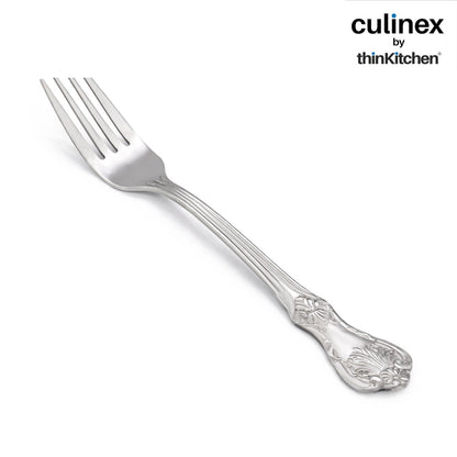 Culinex 18/8 Premium Stainless Steel 7.6" All Purpose Fork Set of 12 for Dining Table, Kitchen| Rustproof Dinner Forks, Silver Flatware By thinKitchen (Fest)