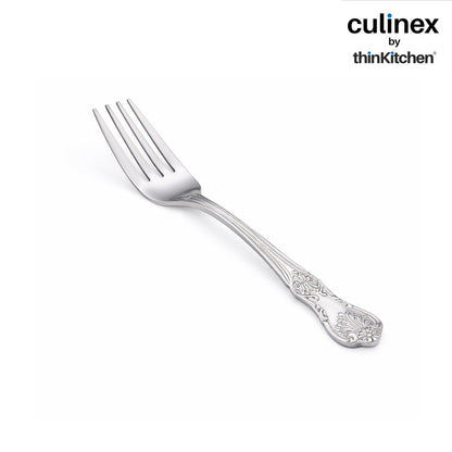 Culinex 18/8 Premium Stainless Steel 6.4" Fork Set of 12 for Cake, Desserts, Snacks | Silver Rustproof Flatware, Tableware By thinKitchen (Fest)