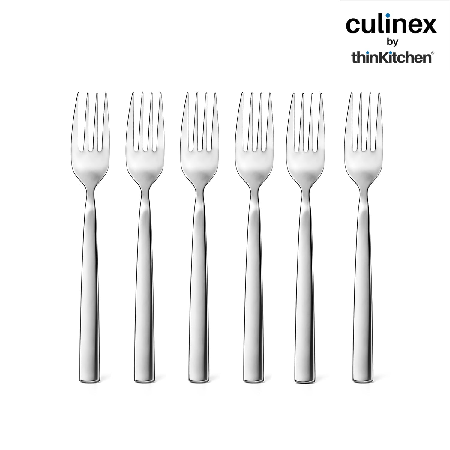 Culinex Premium Stainless Steel 8" Long Dinner Fork Set of 12 for Dining Table, Kitchen | Heavy, Rustproof Silver Flatware By thinKitchen (Essen) - 5