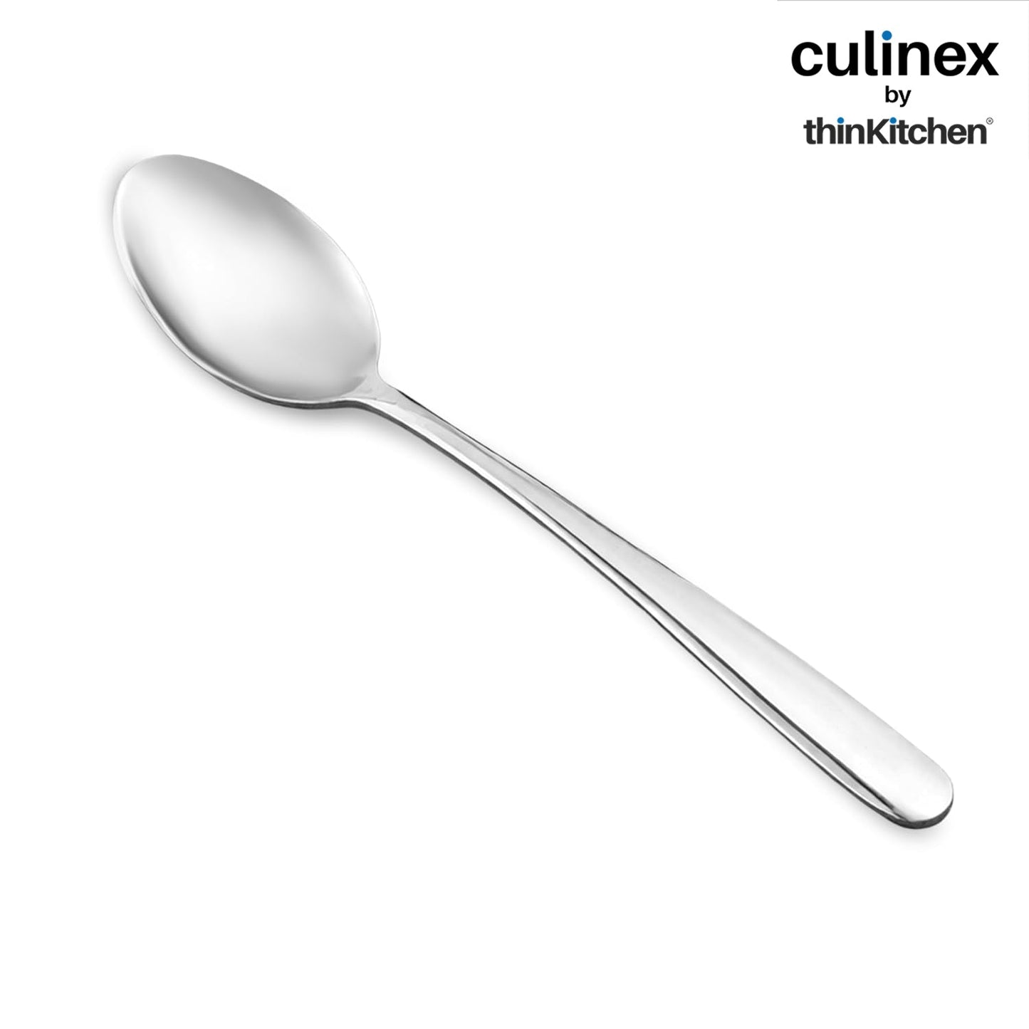 Culinex 18/8 Premium Stainless Steel 8.2" Serving Spoon Set of 4, Dora| All Purpose Kitchen Serving Spoon, Silver Rustproof Dishwasher Safe Serveware, Tableware By thinKitchen