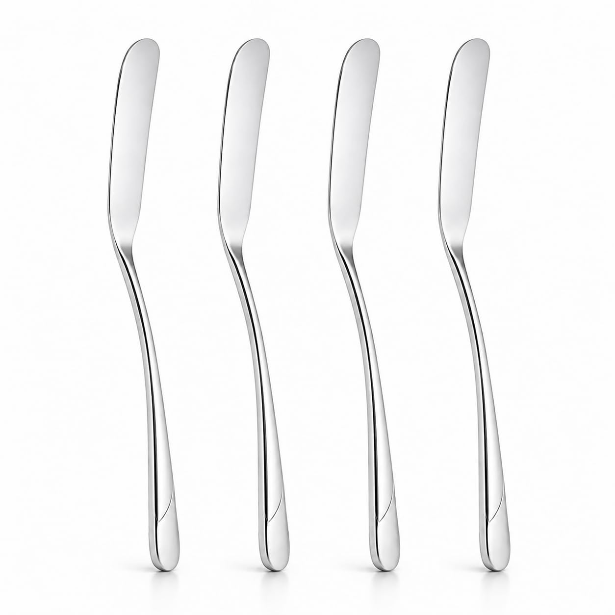 Culinex 18/8 Premium Stainless Steel 2.5" Butter Knife Set of 4 for Kitchen, Butter Jam Spreader | Silver Rustproof Flatware Tableware By thinKitchen - 1