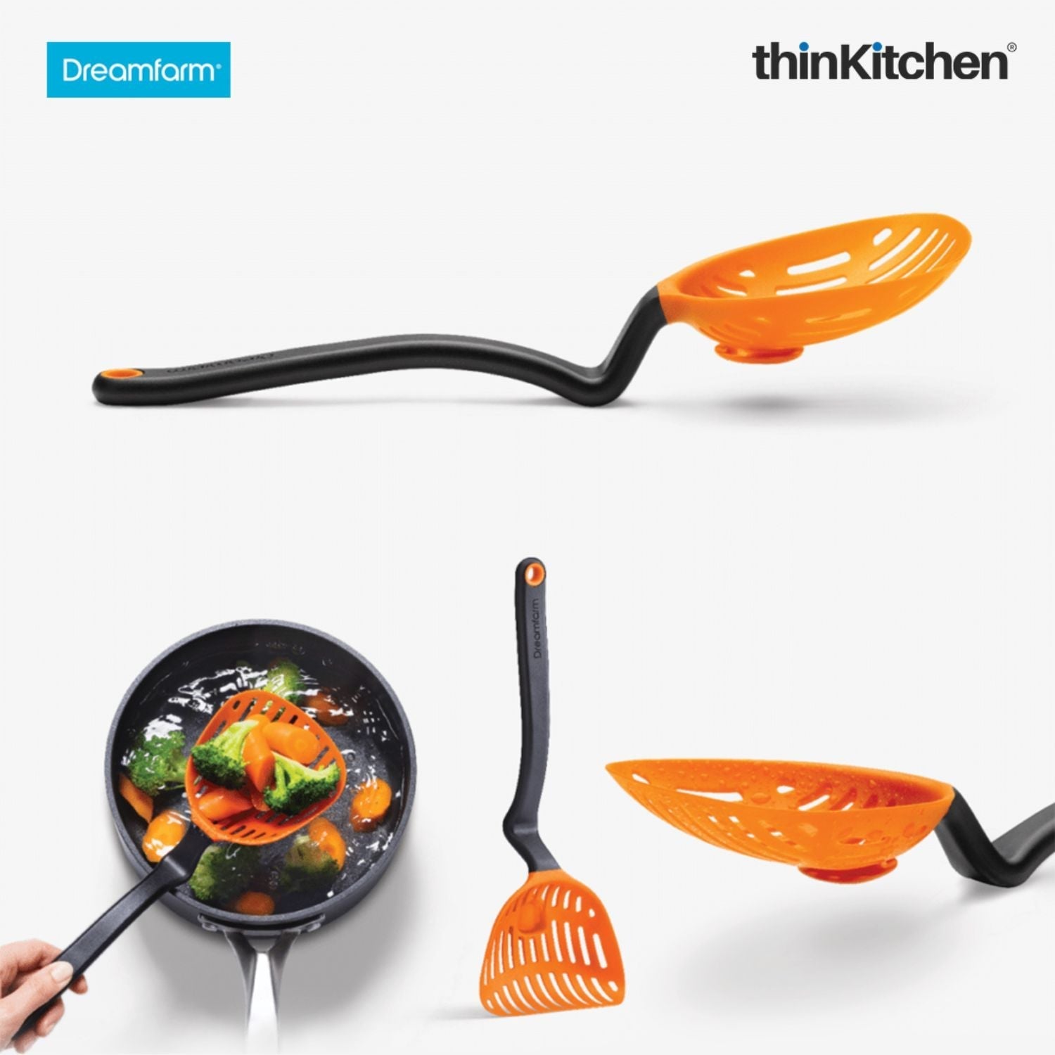 Dreamfarm Stirring Saga: Chopula x Sit-Up Slotted Cooking Spoon Scoop & Straine x Supoon x  Basting Brush with Scoop Reservoir - 9