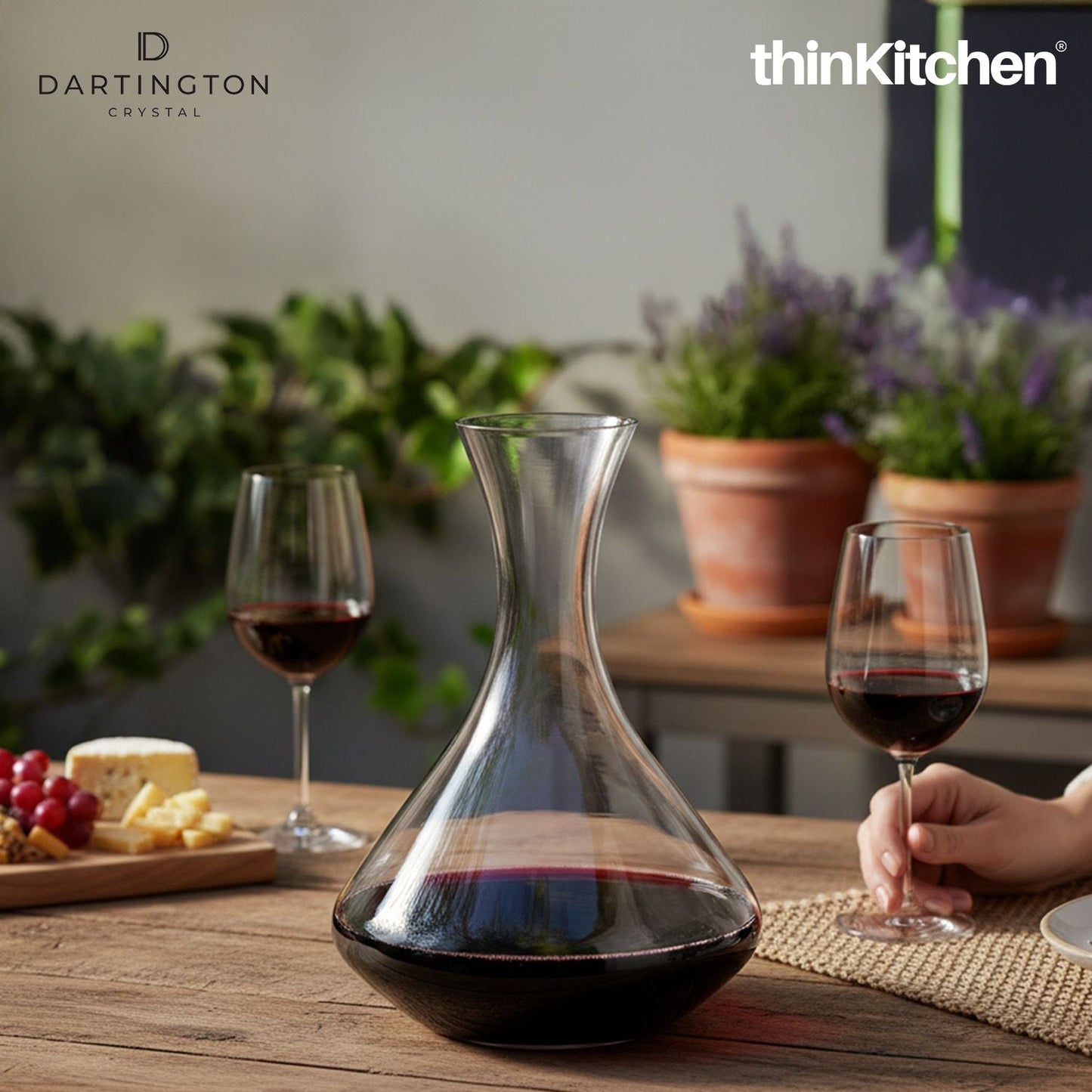 Dartington 1.5L Premium Crystal Wine Decanter, Red Wine Carafe for Serving & Entertaining