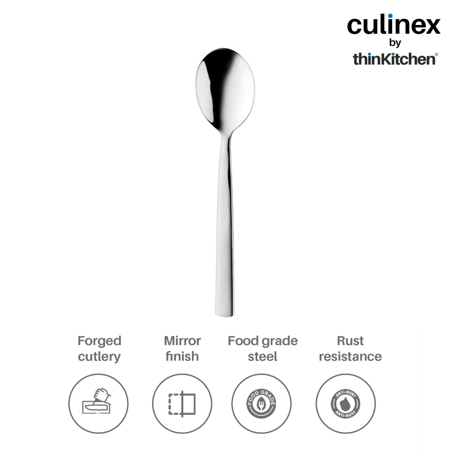 Culinex by thinKitchen|Essen Stainless Steel Coffee Spoon,  Set of 6 - 4