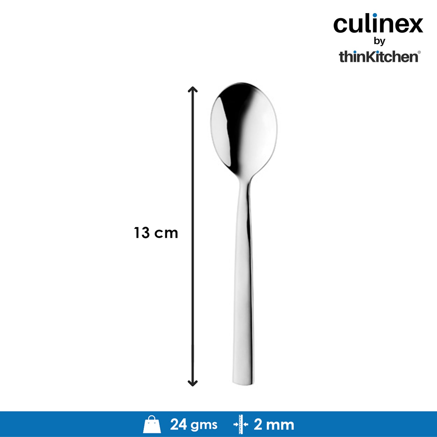 Culinex by thinKitchen|Essen Stainless Steel Dinner Spoon,  Set of 6 - 3