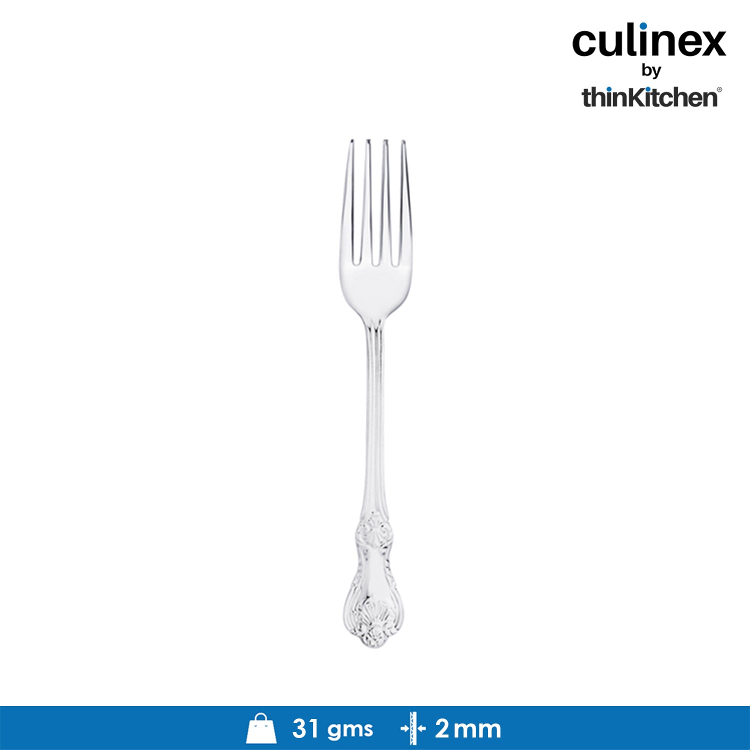 Culinex by thinKitchen|Fest 18/8 Stainless Steel Dessert Fork,  Set of 6 - 3