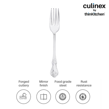 Culinex by thinKitchen|Fest 18/8 Stainless Steel Dessert Fork,  Set of 6