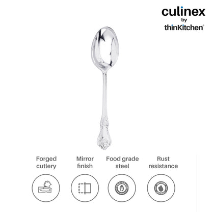 Culinex by thinKitchen|Fest 18/8 Stainless Steel Dessert Spoon,  Set of 6