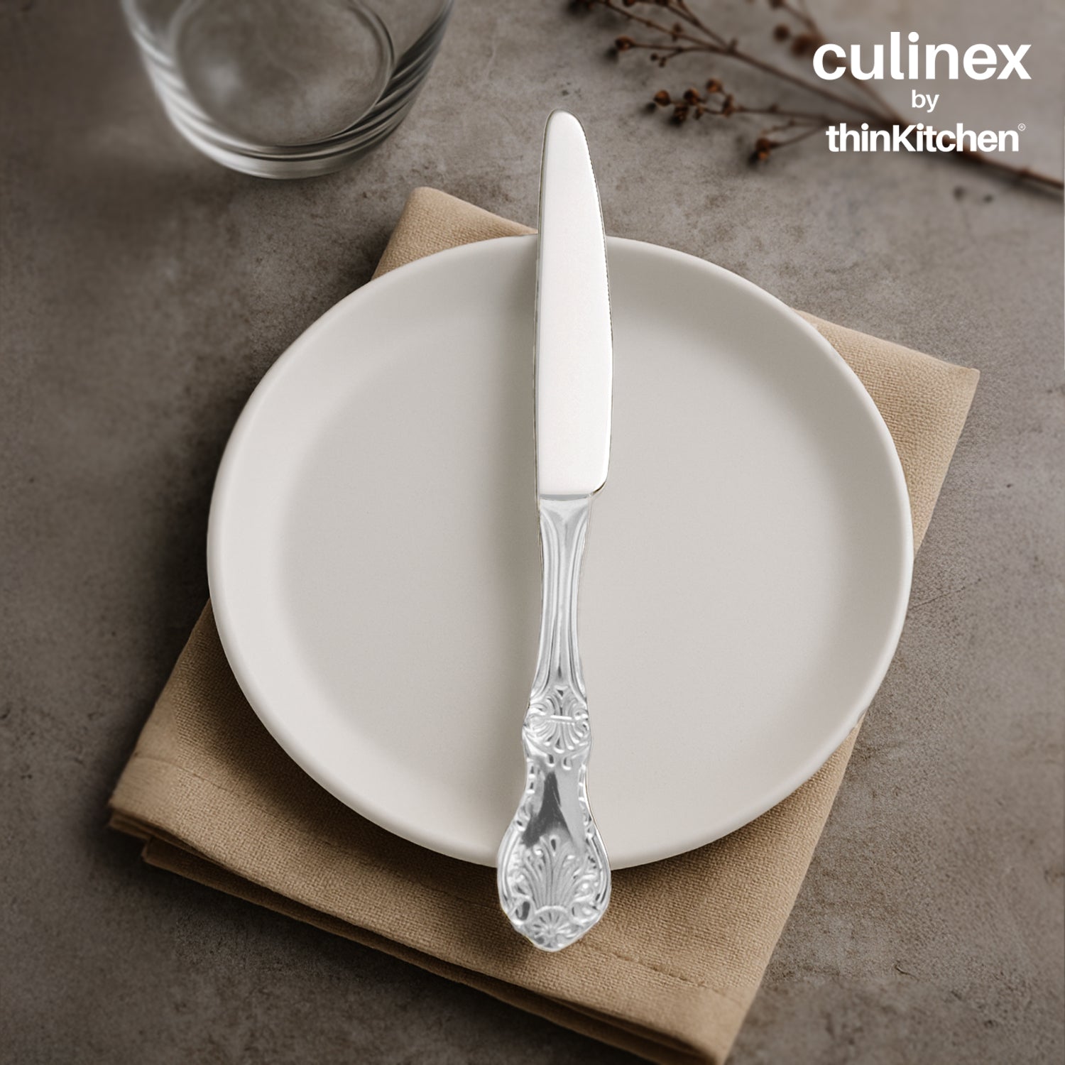 Culinex by thinKitchen|Fest 18/8 Stainless Steel Table Knife,  Set of 2 - 1