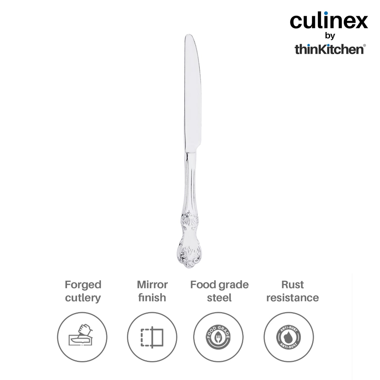 Culinex by thinKitchen|Fest 18/8 Stainless Steel Table Knife,  Set of 2