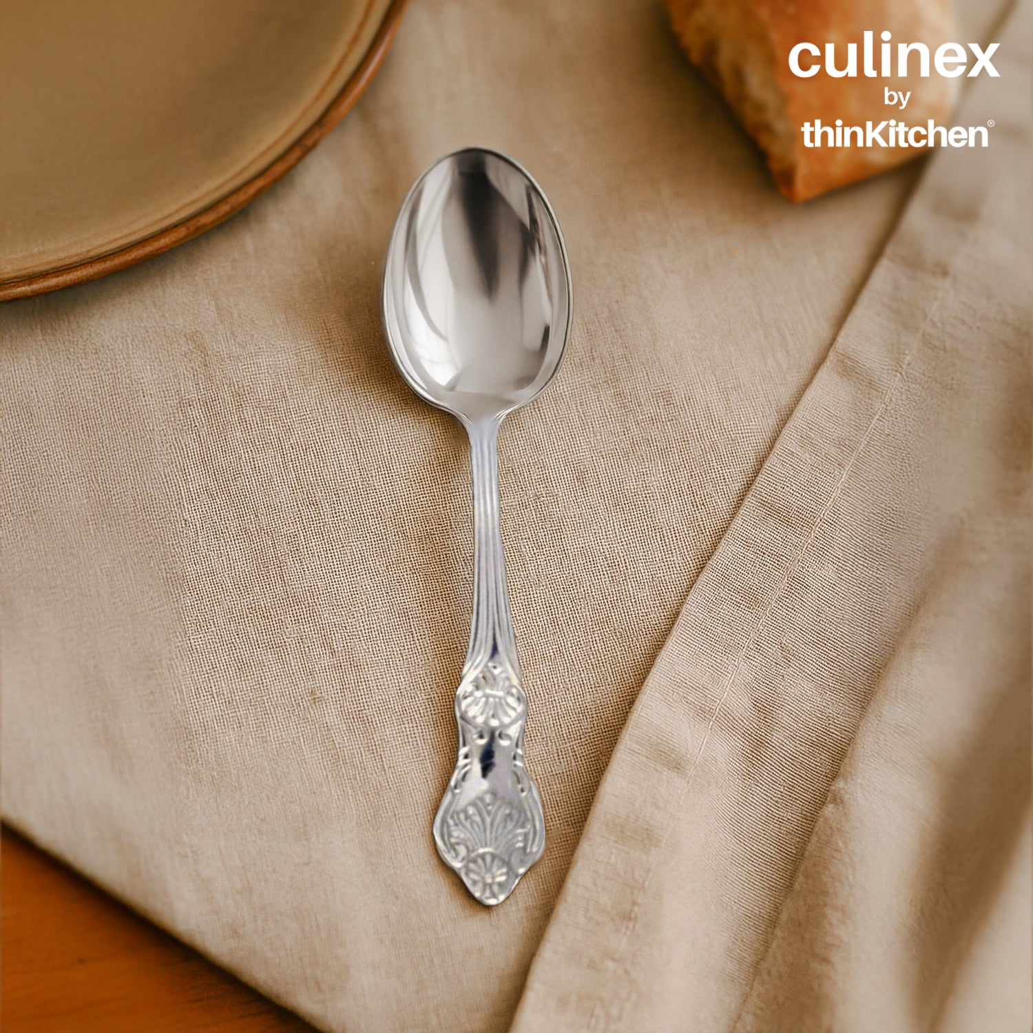 Culinex by thinKitchen|Fest 18/8 Stainless Steel Table Spoon,  Set of 6 - 1