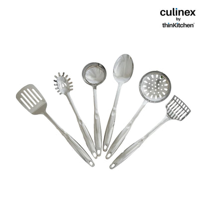 Set of kitchen utensils with 'culinex by thinKitchen' branding on a white background
