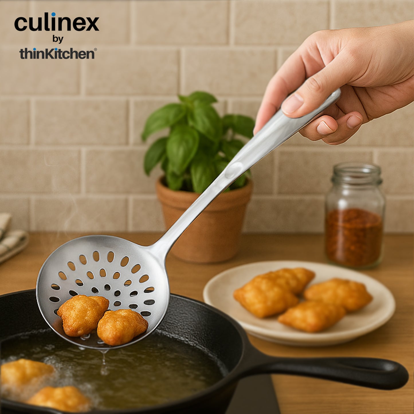 Culinex by thinKitchen| Harmony 18/8 Stainless Steel Hollow Handle Skimmer