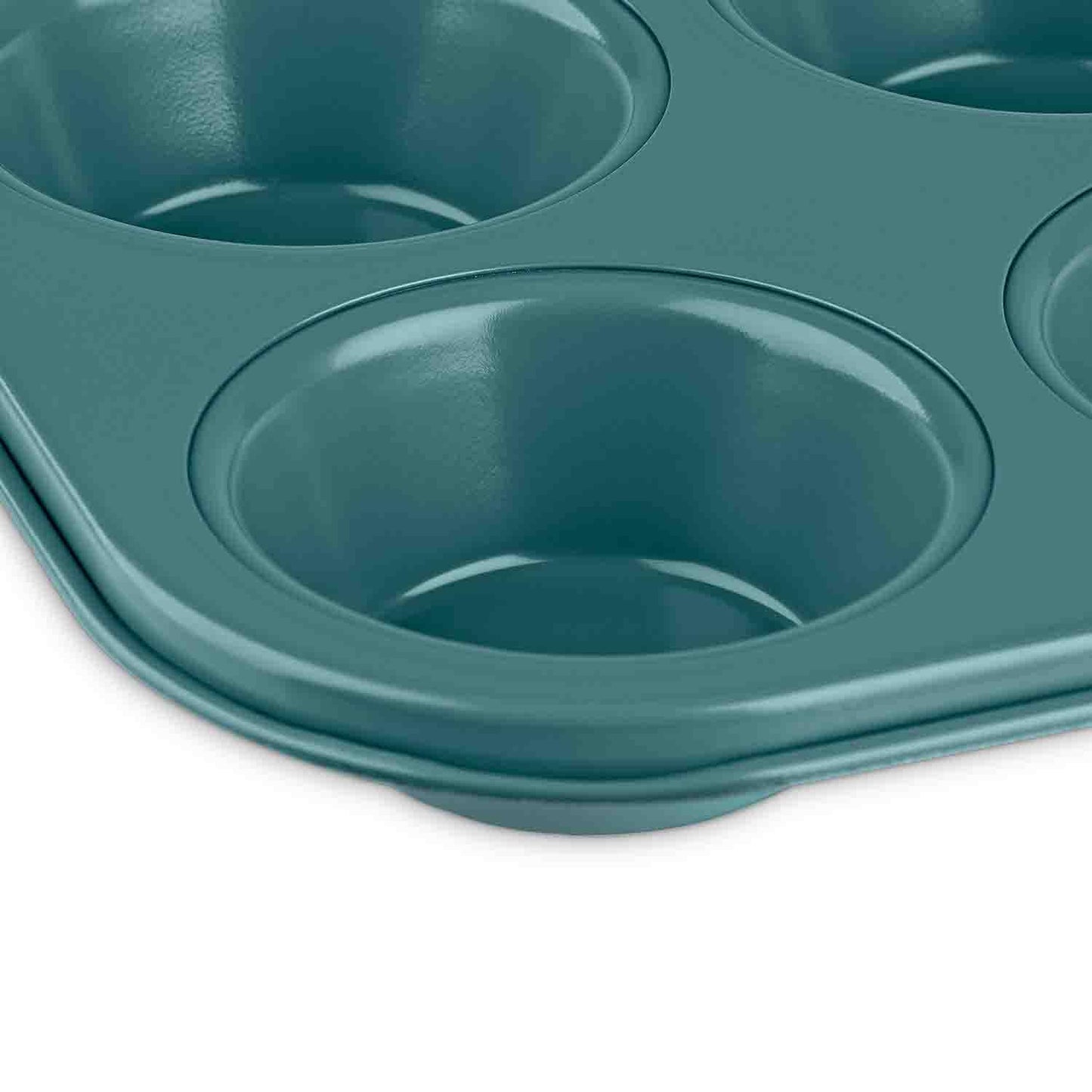 Jamie Oliver Non-Stick Bakeware combo set: Baking Sheet (Atlantic Green) x 12 Hole muffin Tin x Mini Springform Cake Tin (Set of 4)
