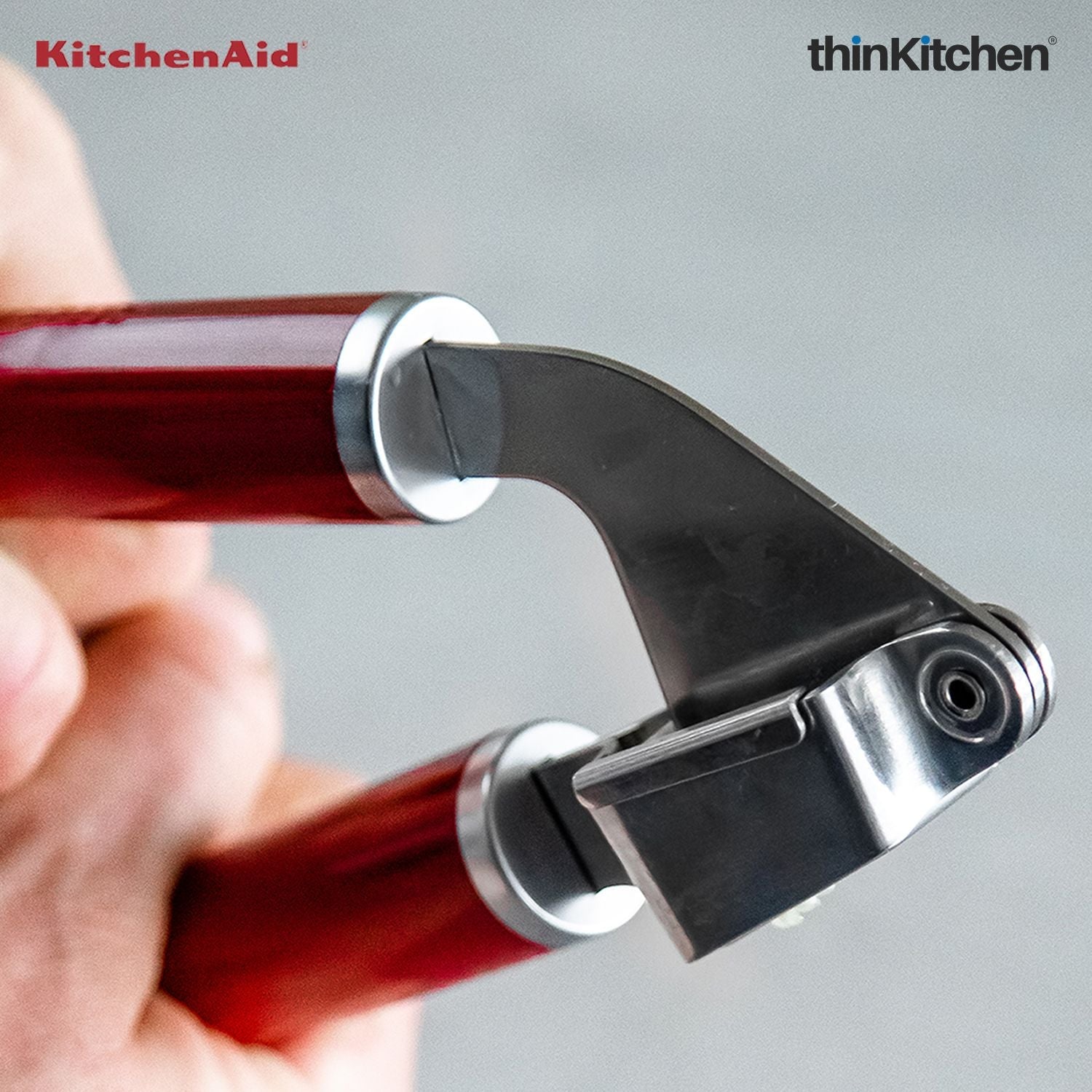 Premium Stainless Steel Garlic Press - Empire Red - 8