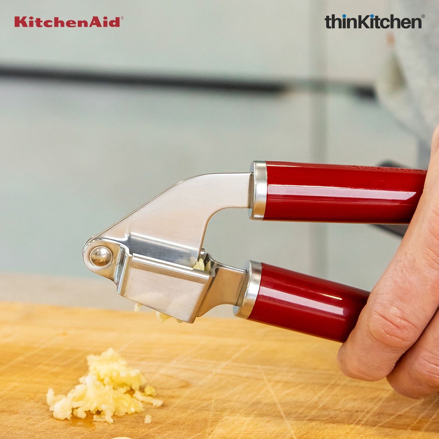 Premium Stainless Steel Garlic Press - Empire Red