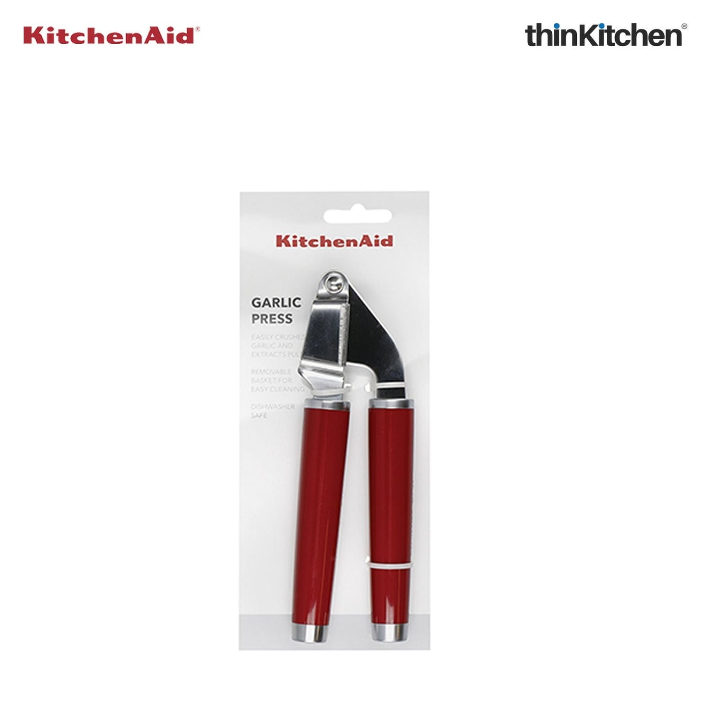 Premium Stainless Steel Garlic Press - Empire Red