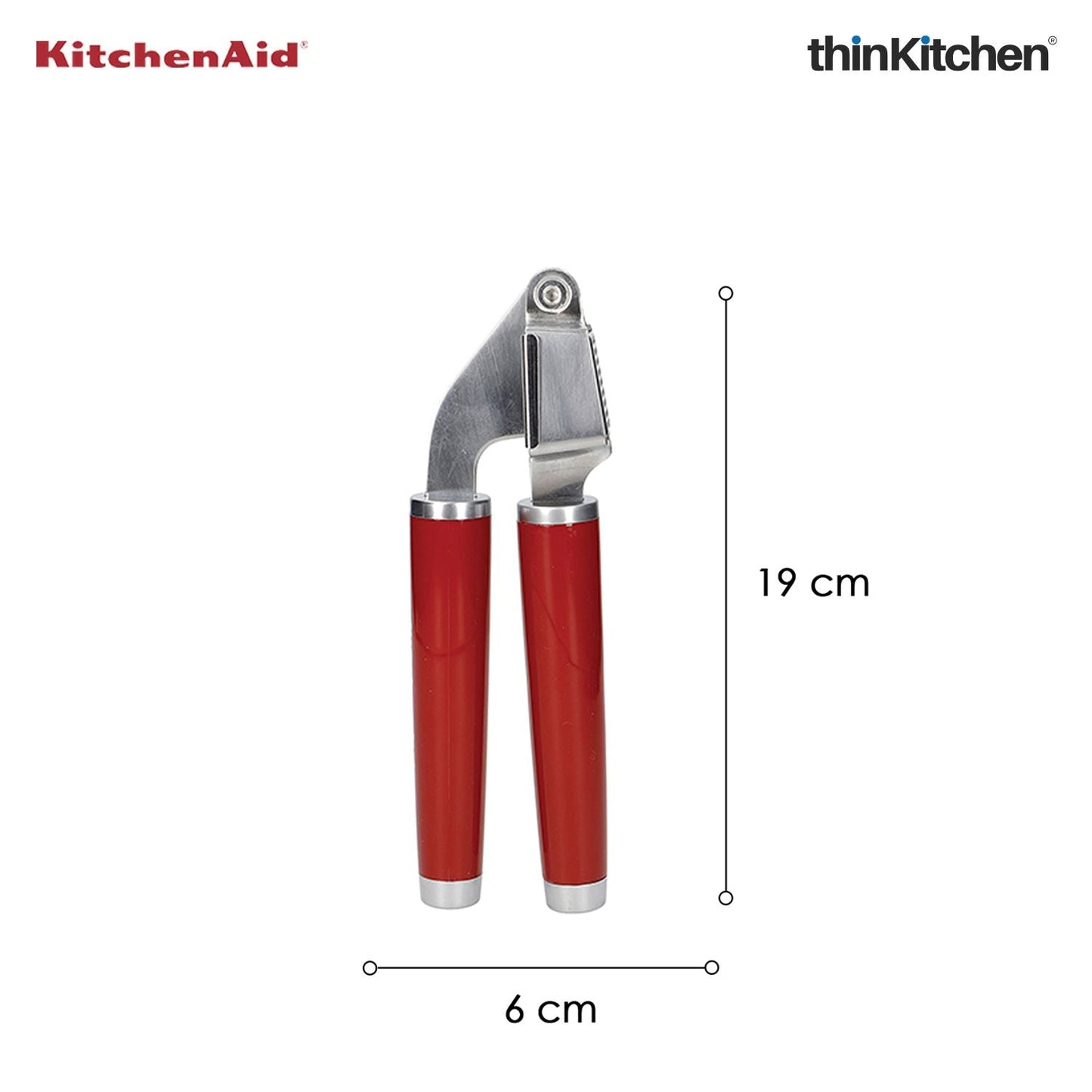 Premium Stainless Steel Garlic Press - Empire Red