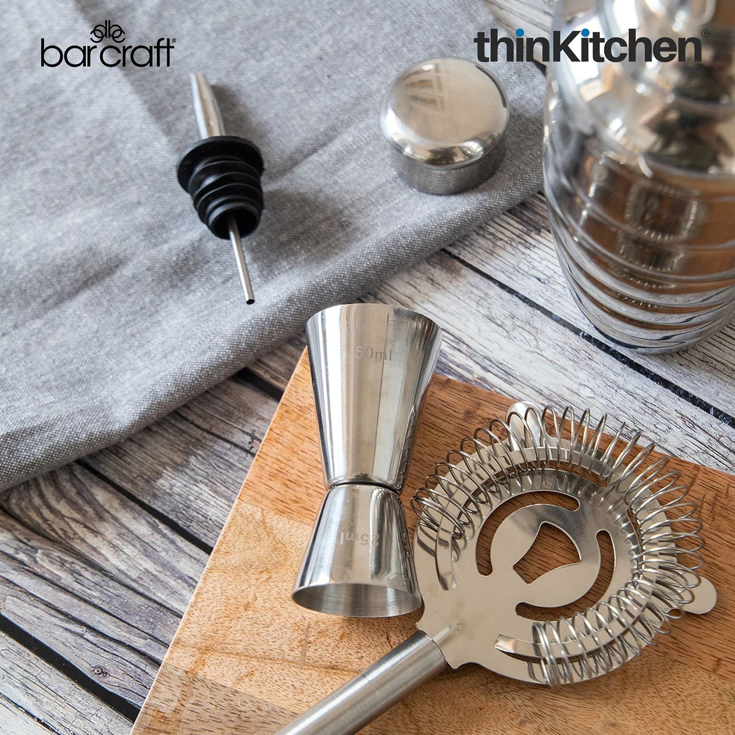BarCraft Stainless Steel Dual Spirit Measure Cup