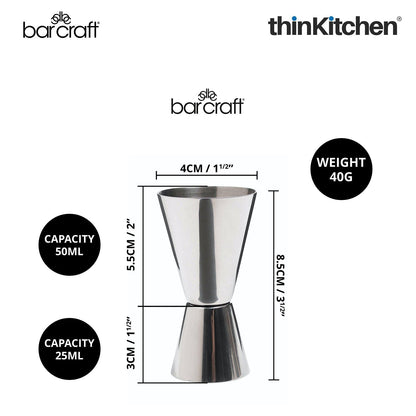 BarCraft Stainless Steel Dual Spirit Measure Cup