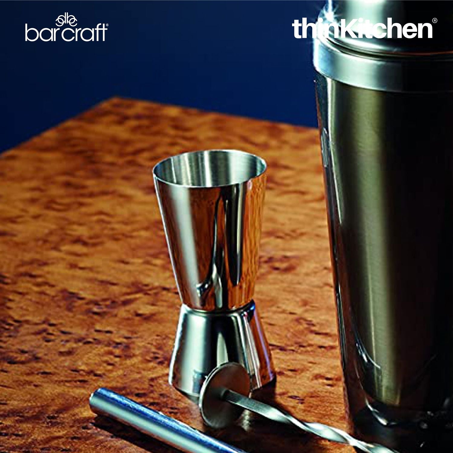 BarCraft Stainless Steel Dual Spirit Measure Cup - 3