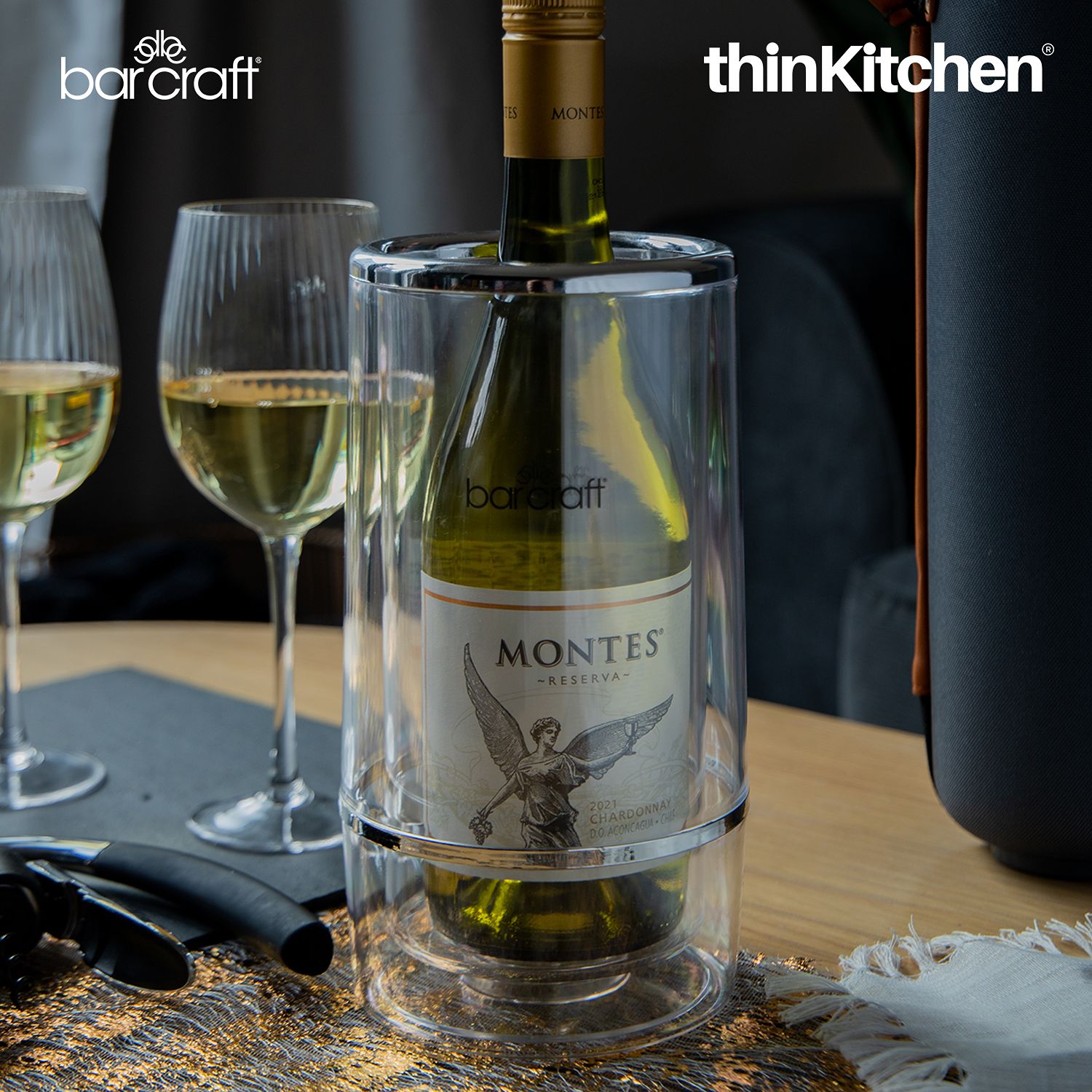 BarCraft Acrylic Double Walled Wine Cooler - 6