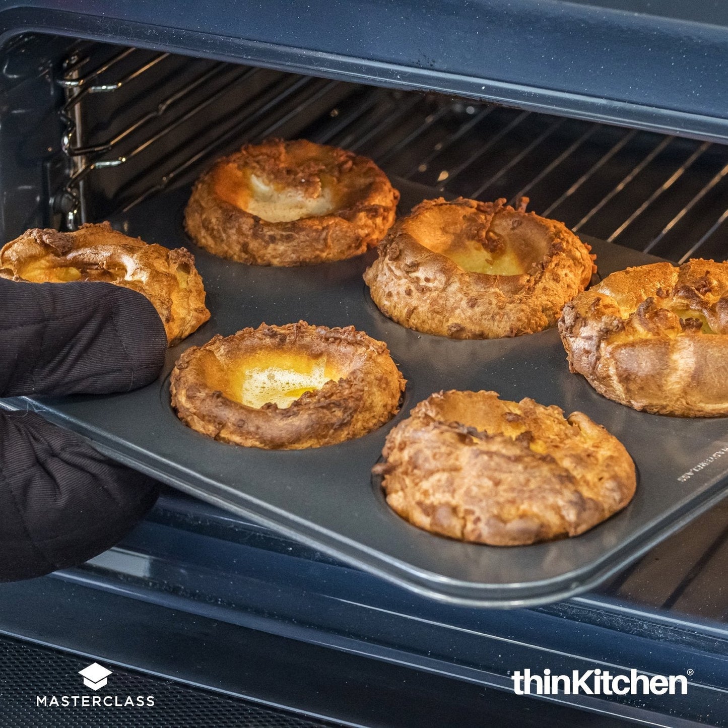 Masterclass Non-Stick Bake Pro Set: American Muffin Pan x Spring Form Loose Base Cake Pan (20cm) combo set