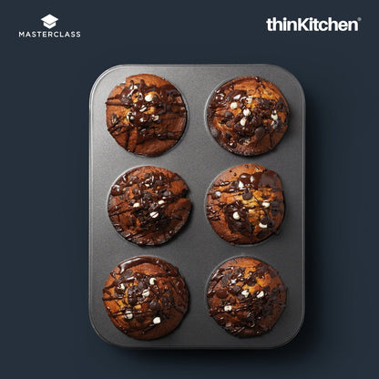 Masterclass Non-Stick Bake Pro Set: American Muffin Pan x Spring Form Loose Base Cake Pan (20cm) combo set