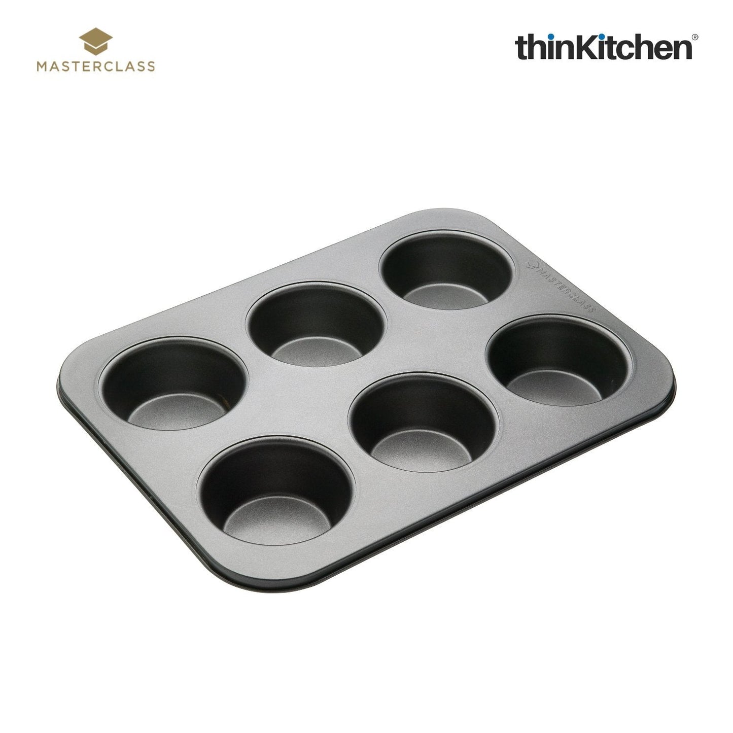 Masterclass Non-Stick Bake Pro Set: American Muffin Pan x Spring Form Loose Base Cake Pan (20cm) combo set