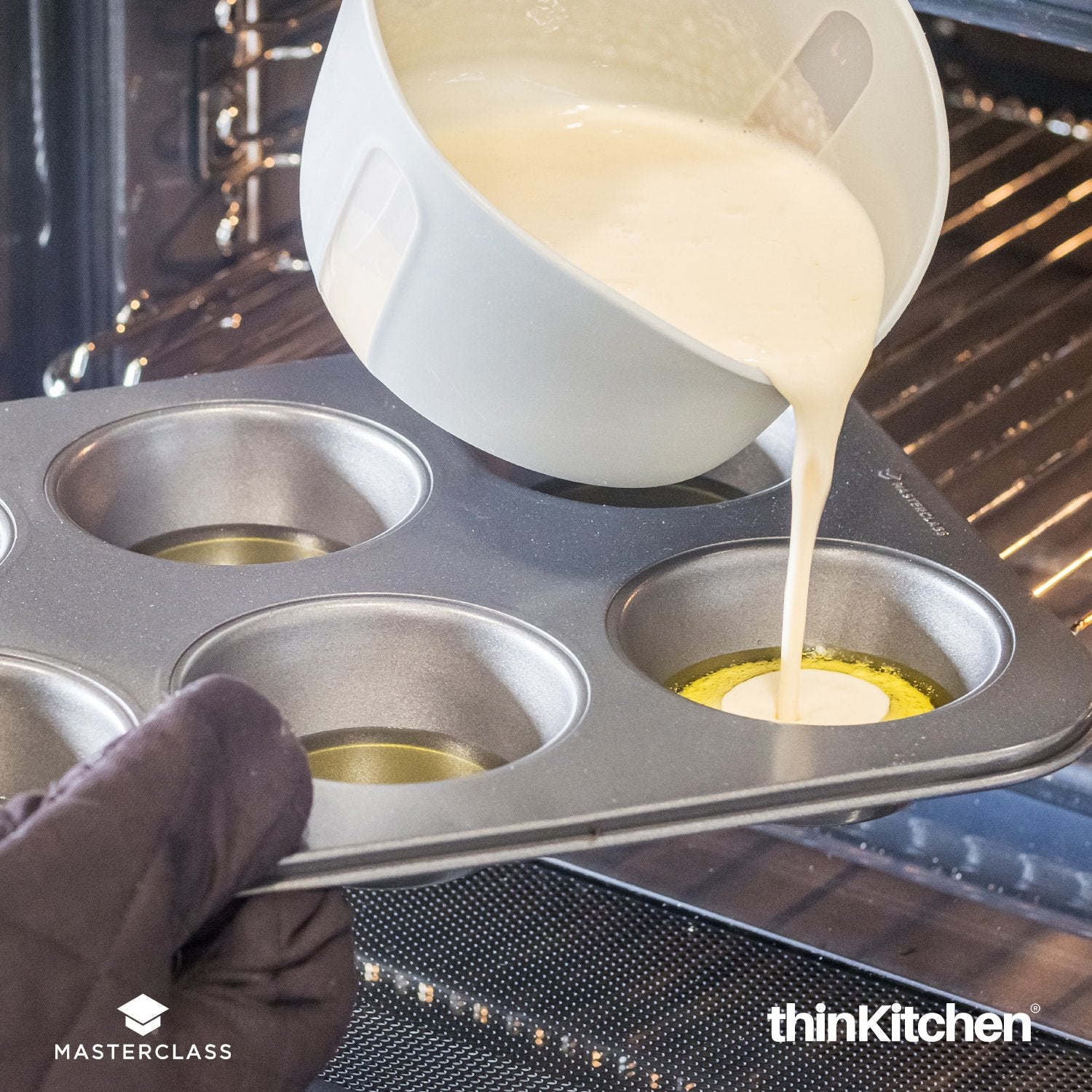 Masterclass Non-Stick Bake Pro Set: American Muffin Pan x Spring Form Loose Base Cake Pan (20cm) combo set - 4