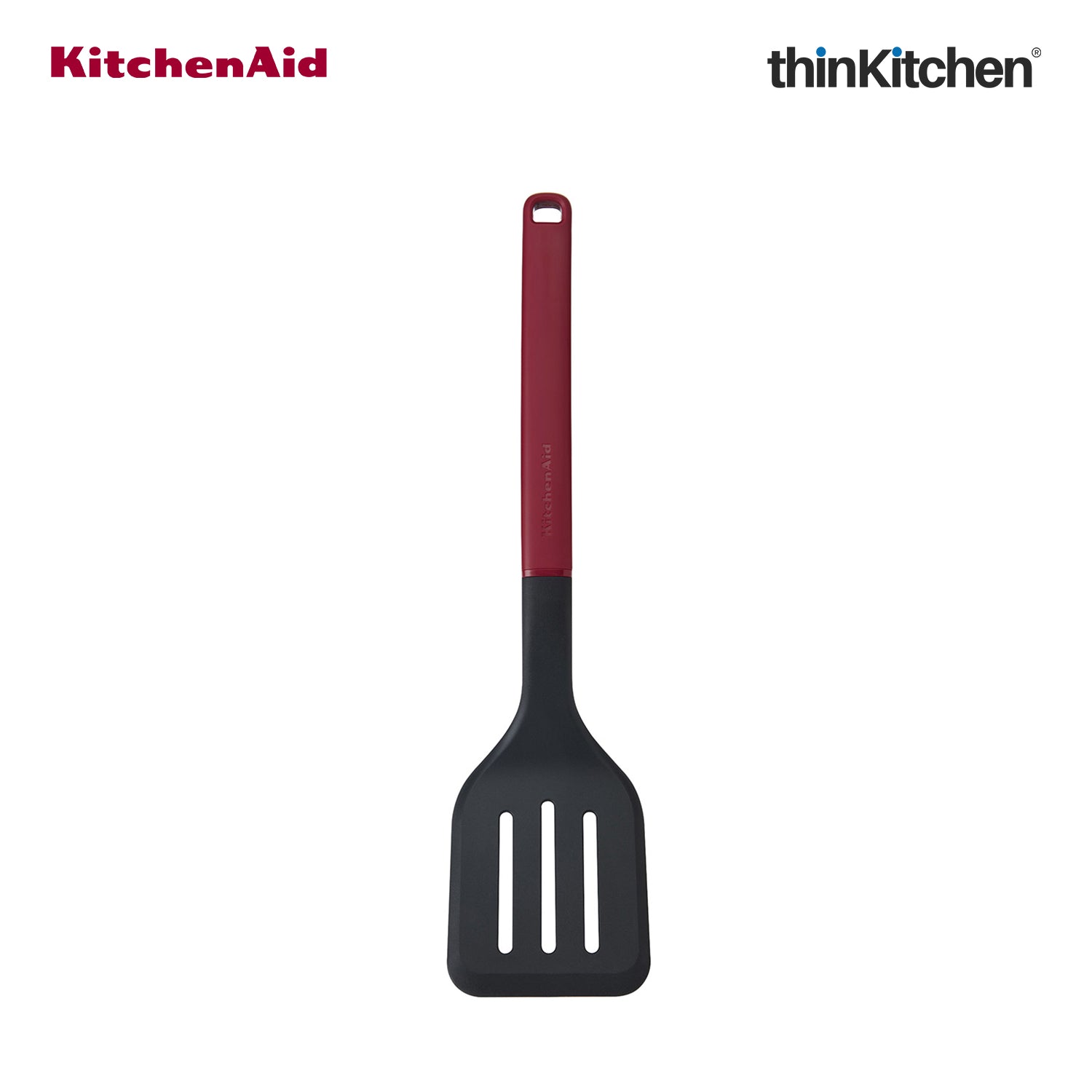 KitchenAid Premium Slotted Turner Spatula, Heat Resistant Nylon Cooking Utensil, Non-Stick Safe for Dosa, Pancakes, Omlettes, Eggs - Empire Red, 34cms - 1