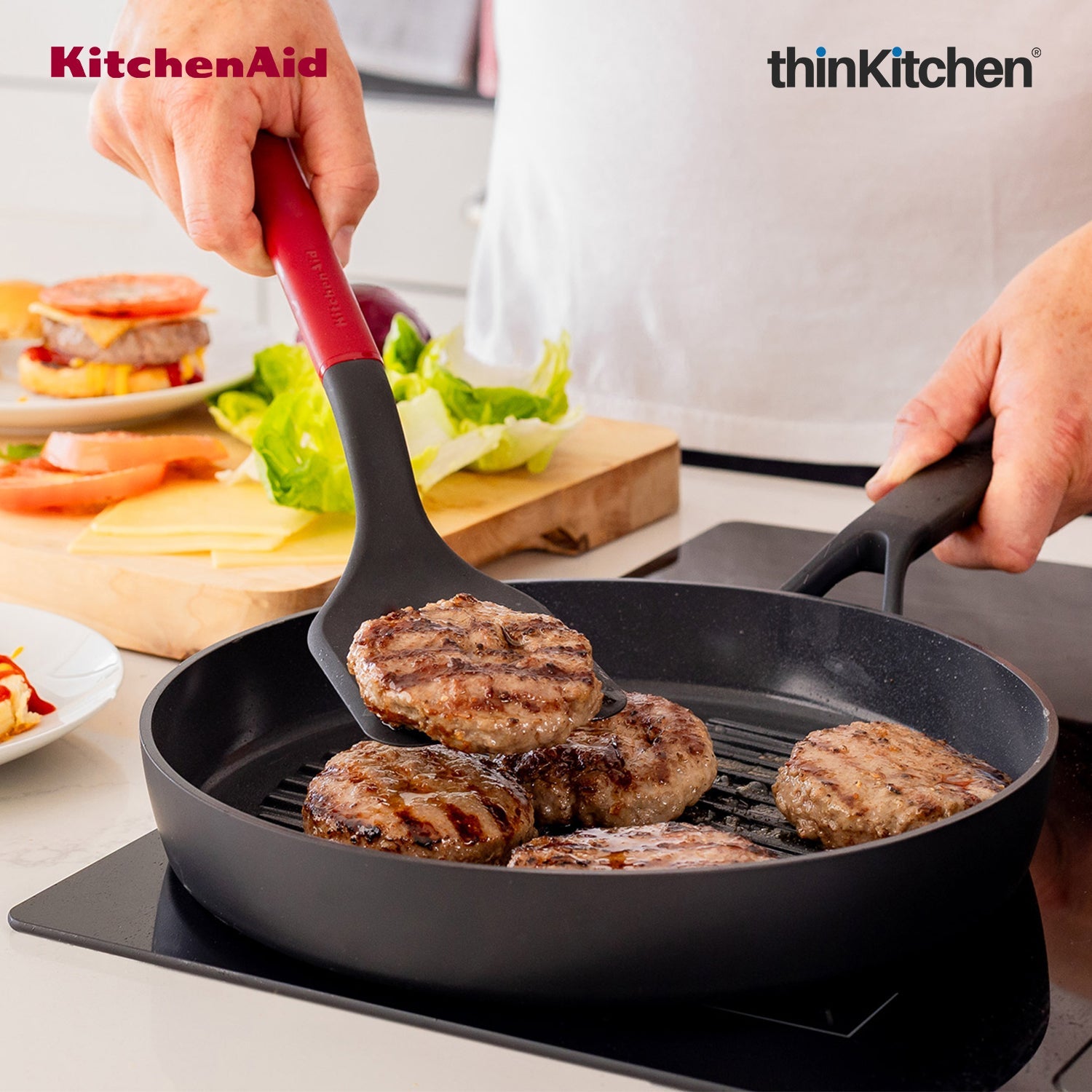 KitchenAid Premium Slotted Turner Spatula, Heat Resistant Nylon Cooking Utensil, Non-Stick Safe for Dosa, Pancakes, Omlettes, Eggs - Empire Red, 34cms - 5