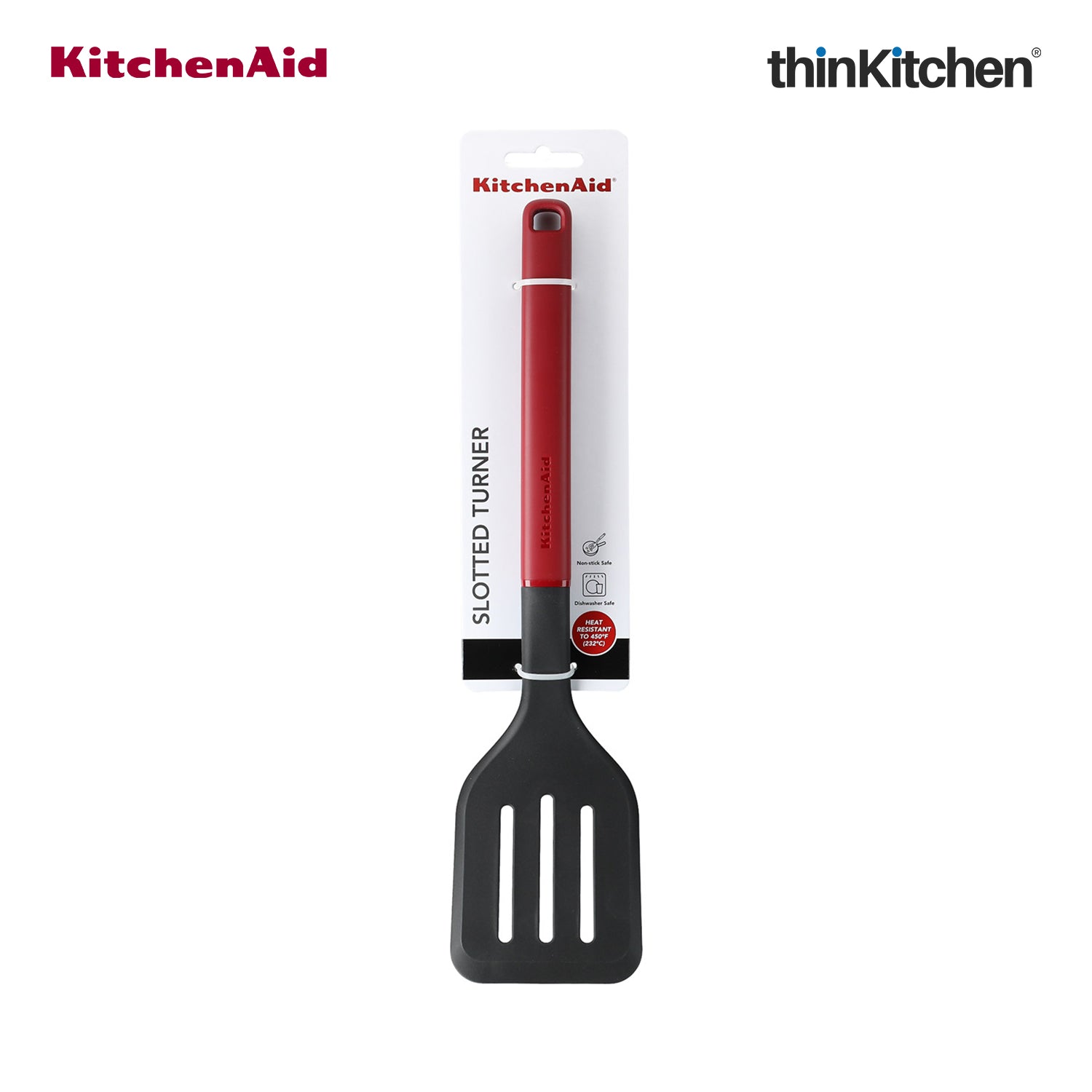 KitchenAid Premium Slotted Turner Spatula, Heat Resistant Nylon Cooking Utensil, Non-Stick Safe for Dosa, Pancakes, Omlettes, Eggs - Empire Red, 34cms - 4