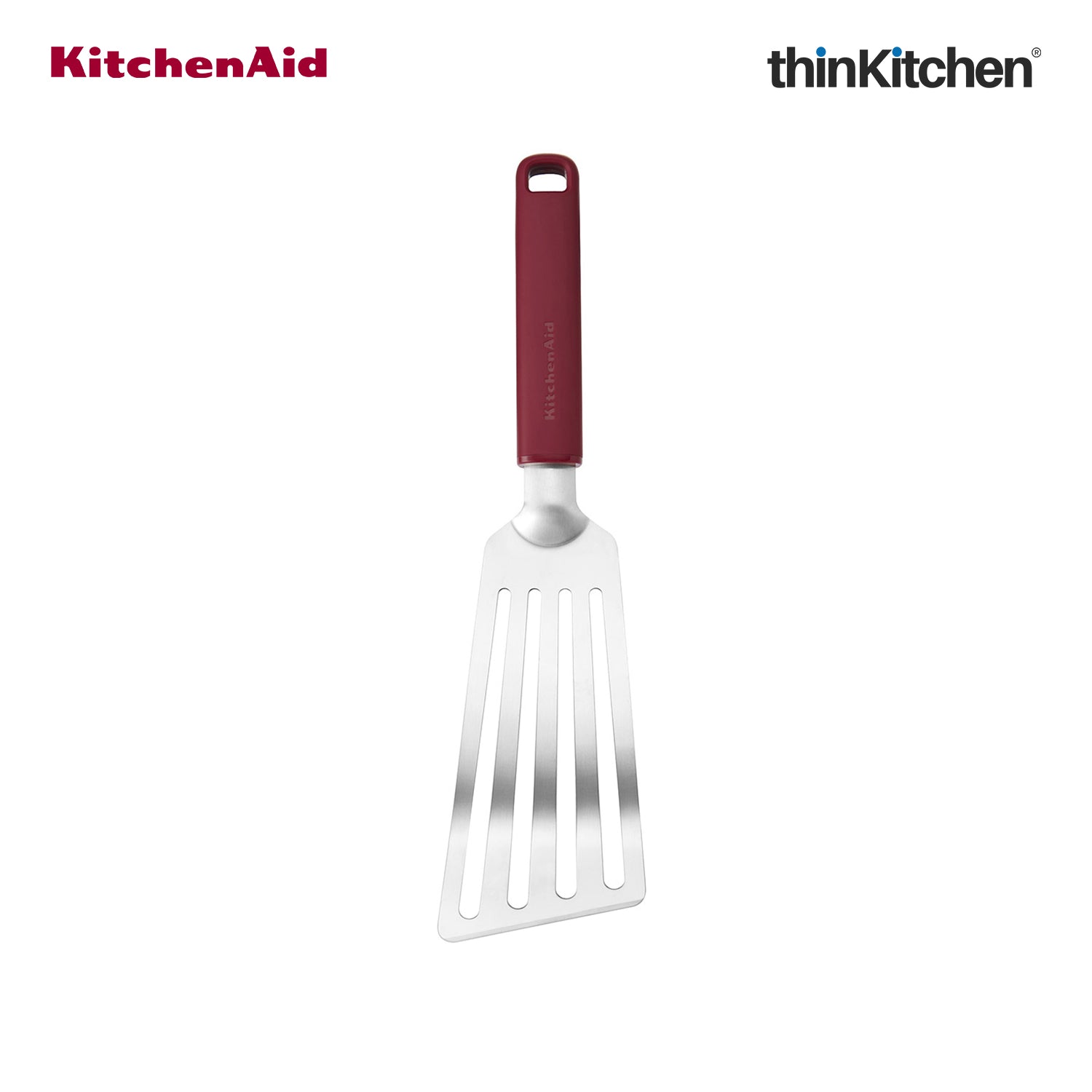 KitchenAid Premium Flexible Turner Spatula Heat Resistant Stainless Steel Cooking Utensil with Durable Handle, Dishwasher Safe Kitchen Tool - Empire Red, 31.5cms - 3