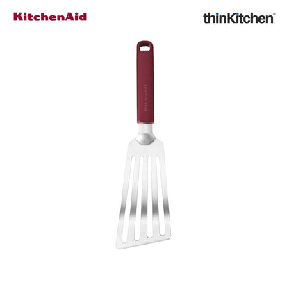 KitchenAid Premium Flexible Turner Spatula Heat Resistant Stainless Steel Cooking Utensil with Durable Handle, Dishwasher Safe Kitchen Tool - Empire Red, 31.5cms
