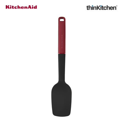 KitchenAid Premium Spoon Spatula Heat Resistant Silicone Multipurpose Cooking Utensil, Non-Stick Safe with Durable Handle - Empire Red, 30cms