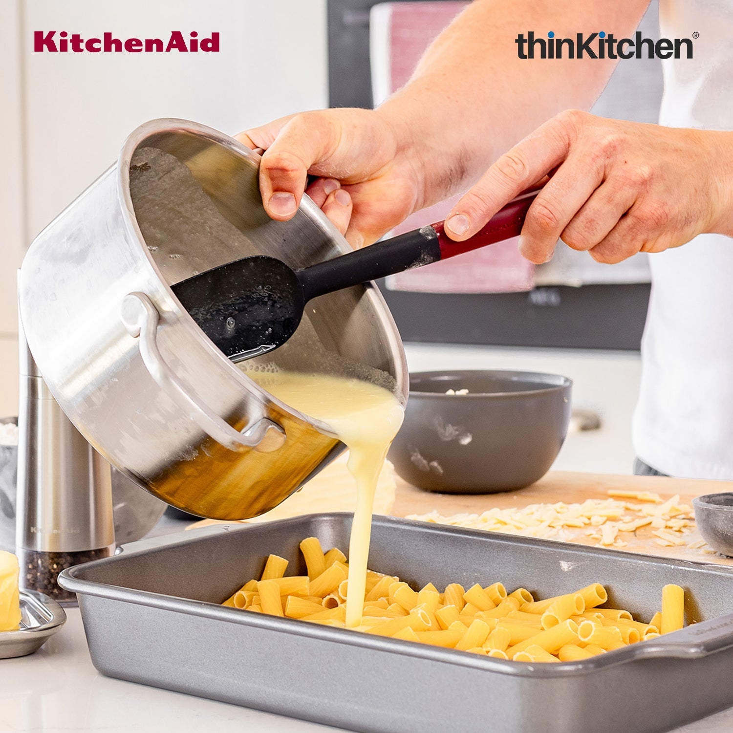 KitchenAid Premium Spoon Spatula Heat Resistant Silicone Multipurpose Cooking Utensil, Non-Stick Safe with Durable Handle - Empire Red, 30cms - 2