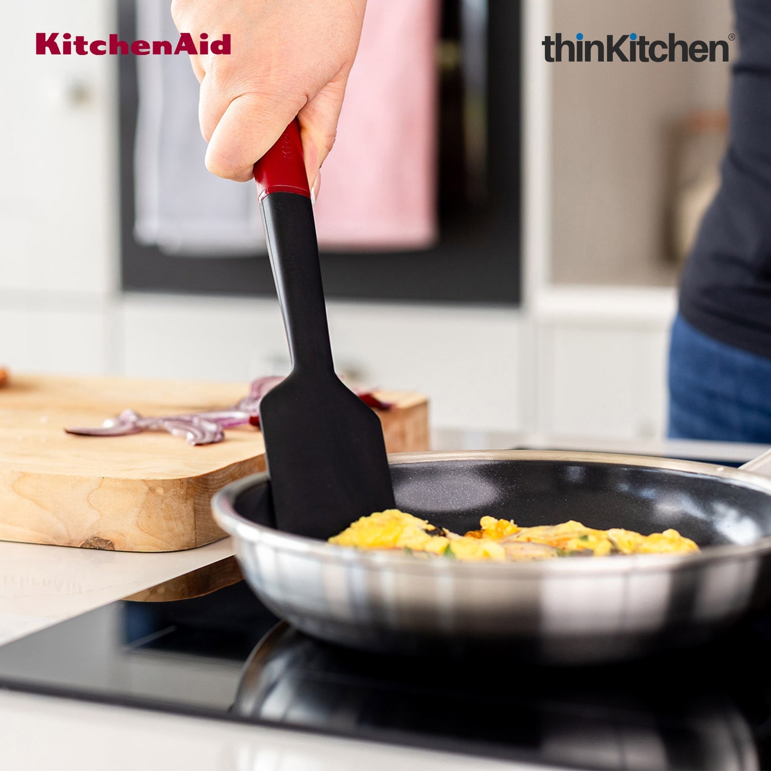 KitchenAid Premium Silicone Scraper Spatula, Heat Resistant, Non-Stick Safe Cooking Utensil, Baking and Mixing Spatula - Empire Red, 30cms - 6