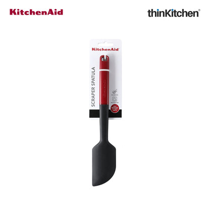 KitchenAid Premium Silicone Scraper Spatula, Heat Resistant, Non-Stick Safe Cooking Utensil, Baking and Mixing Spatula - Empire Red, 30cms