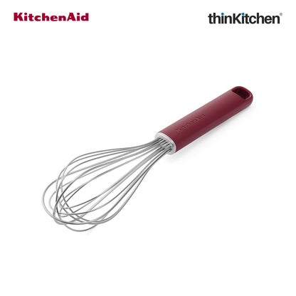 KitchenAid Premium Stainless Steel Whisk, Heat Resistant Cooking Utensil, Non-Stick Safe Kitchen Whisk for Sauces, Batters, Gravies, Baking -  Empire Red, 27 cms