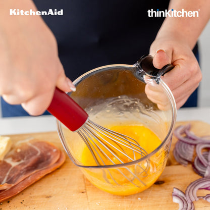 KitchenAid Premium Stainless Steel Whisk, Heat Resistant Cooking Utensil, Non-Stick Safe Kitchen Whisk for Sauces, Batters, Gravies, Baking -  Empire Red, 27 cms