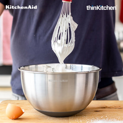 KitchenAid Premium Stainless Steel Whisk, Heat Resistant Cooking Utensil, Non-Stick Safe Kitchen Whisk for Sauces, Batters, Gravies, Baking -  Empire Red, 27 cms