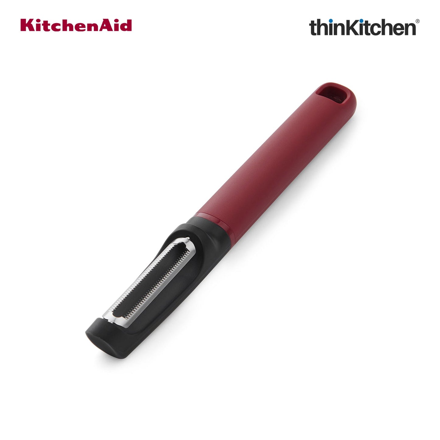 KitchenAid Premium Euro Peeler,  Serrated Vegetable and Fruit Peeling Tool, Potato Tomato Peeler, Dishwasher Safe - Empire Red, 20cms