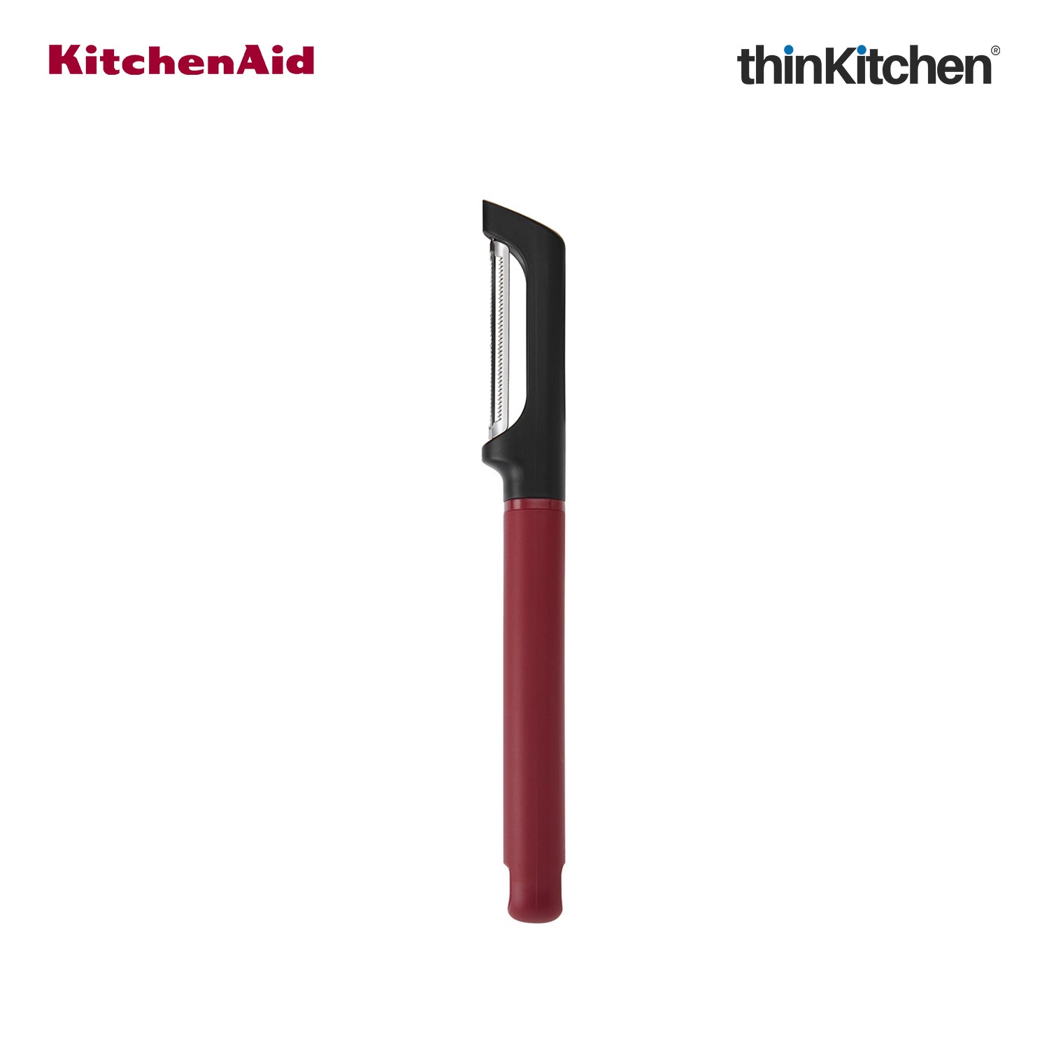 KitchenAid Premium Euro Peeler,  Serrated Vegetable and Fruit Peeling Tool, Potato Tomato Peeler, Dishwasher Safe - Empire Red, 20cms - 7